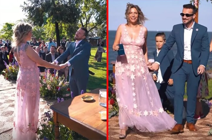 Las fotos íntimas de la boda de Ángela Lerena y Alejandro Bercovich frente al río