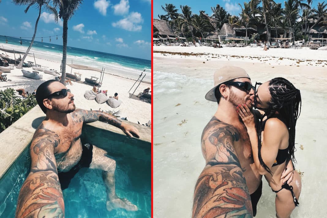 Las fotos del primer viaje romántico de Fede Bal y su nueva novia por 'la playa más linda del mundo'