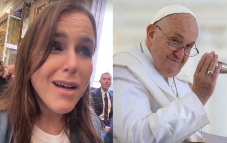 El tierno encuentro de Malena Guinzburg con el Papa Francisco y el regalo que le llevó