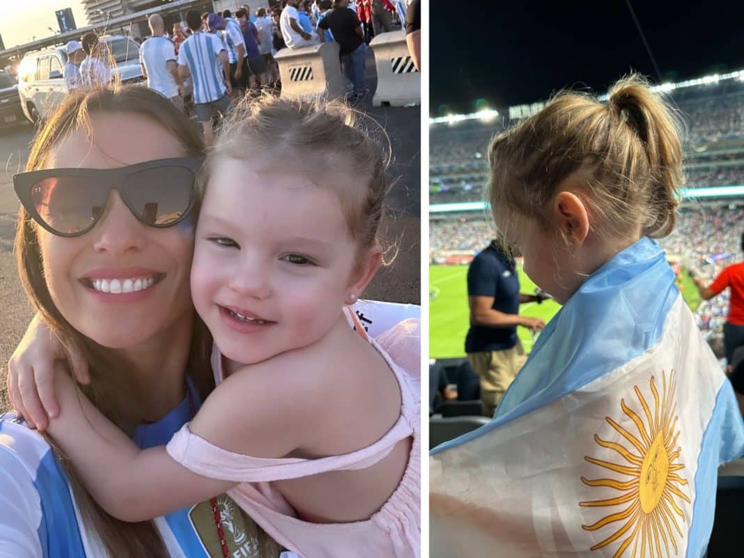 Las tiernas imágenes de Anita, la hija de Pampita, alentando a la Selección en la Copa América