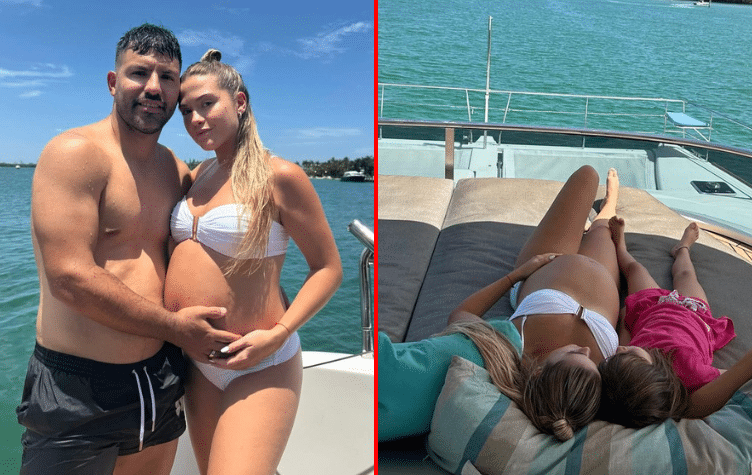 El Kun Agüero y su esposa disfrutan de un paseo en barco en Miami