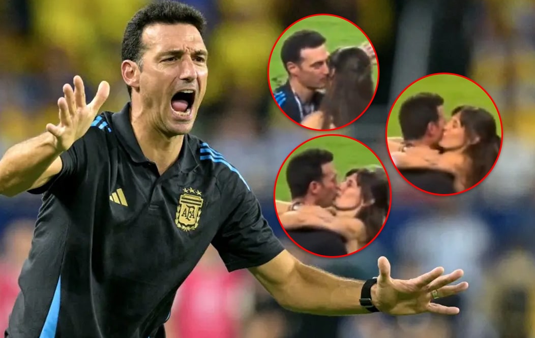 ¡Increíble! El emotivo festejo de Lionel Scaloni con su esposa tras ganar la Copa América