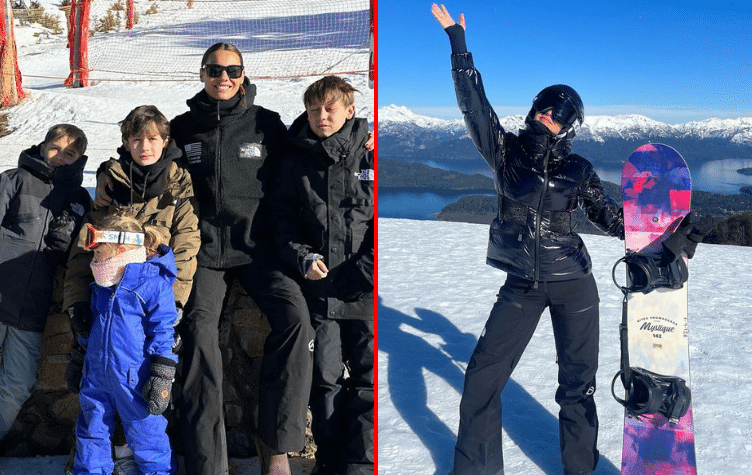 ¡Increíble aventura en la nieve! Pampita y sus hijos disfrutan del Sur de Argentina