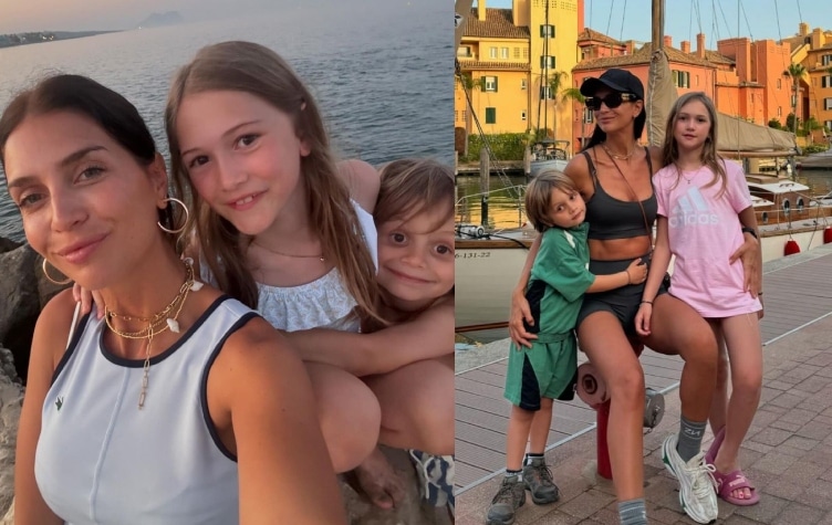 Las fotos de Zaira Nara con sus hijos en las playas soñadas de España mientras 'banca' a Facundo Pieres