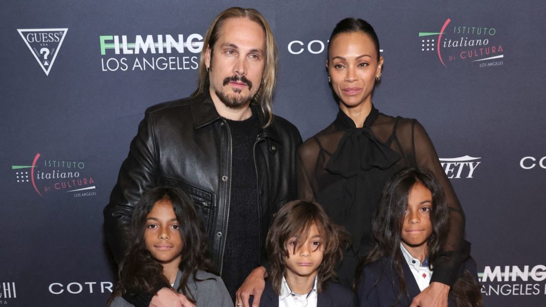 Zoe Saldaña y su Familia Brillan en la Alfombra Roja del Festival Filming Italy de LA